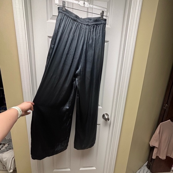 Noctur Flowy Navy/Black Wide Leg Pants | Women’s M - Picture 8 of 10